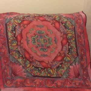 Silk square pink  pastel scarf